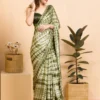 Mehendi Georgette Designer Saree - Image 3